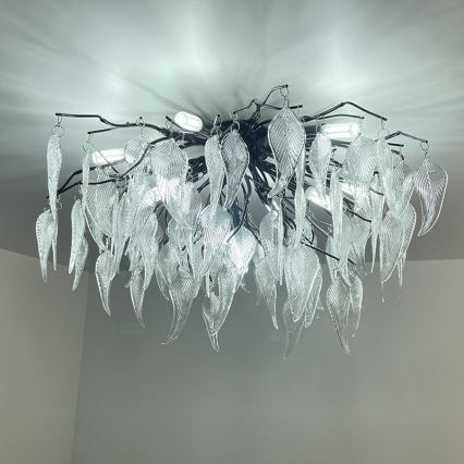 Lámpara de techo de cristal 10xG9/40W/230V negro