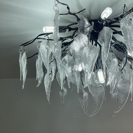 Lámpara de techo de cristal 10xG9/40W/230V negro