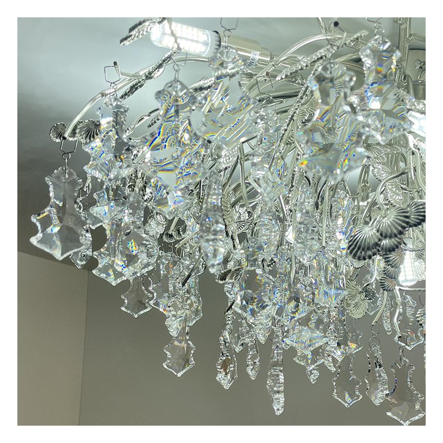 Lámpara de techo de cristal 12xG9/40W/230V cromo brillante