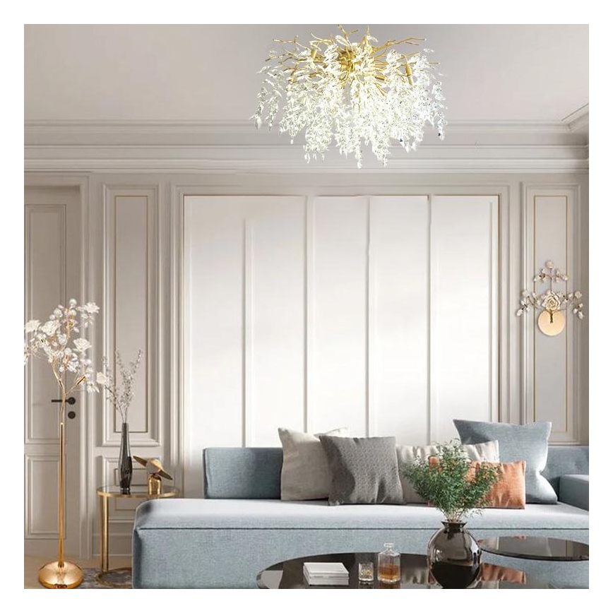 Lámpara de techo de cristal 12xG9/40W/230V dorado