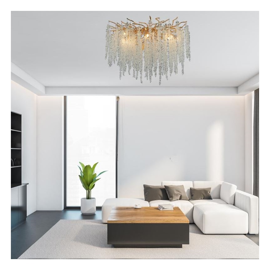 Lámpara de techo de cristal 12xG9/40W/230V dorado