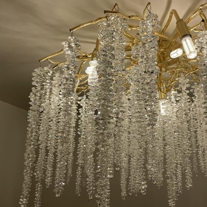 Lámpara de techo de cristal 12xG9/40W/230V dorado