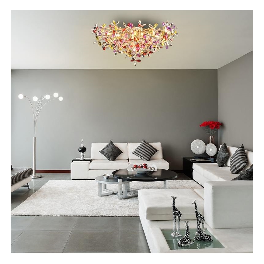 Lámpara de techo de cristal 12xG9/40W/230V multicolor