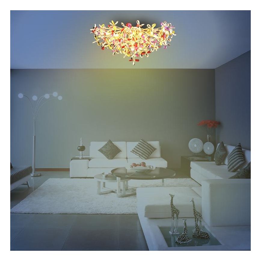 Lámpara de techo de cristal 12xG9/40W/230V multicolor