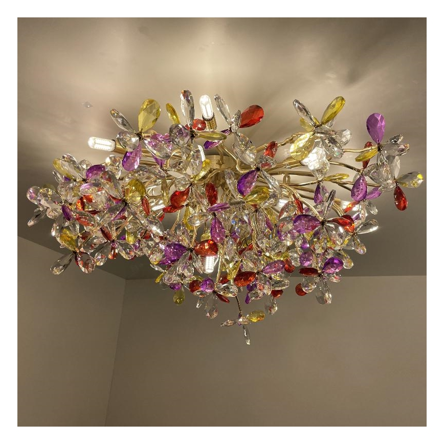Lámpara de techo de cristal 12xG9/40W/230V multicolor