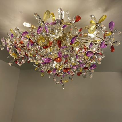 Lámpara de techo de cristal 12xG9/40W/230V multicolor