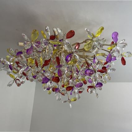 Lámpara de techo de cristal 12xG9/40W/230V multicolor