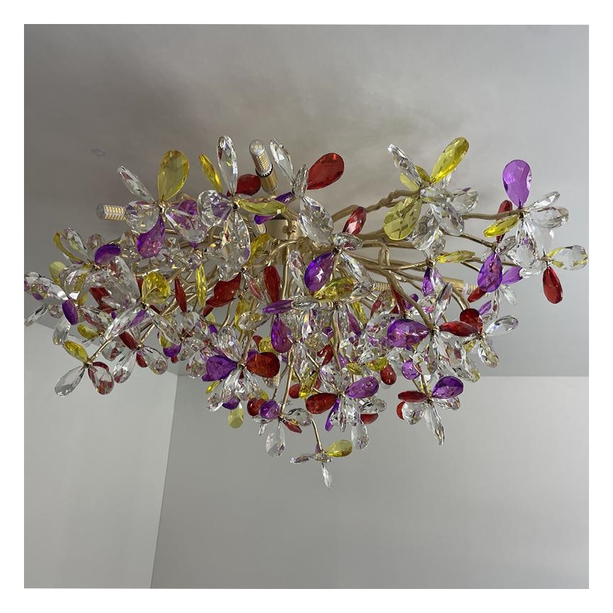 Lámpara de techo de cristal 12xG9/40W/230V multicolor