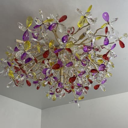 Lámpara de techo de cristal 12xG9/40W/230V multicolor