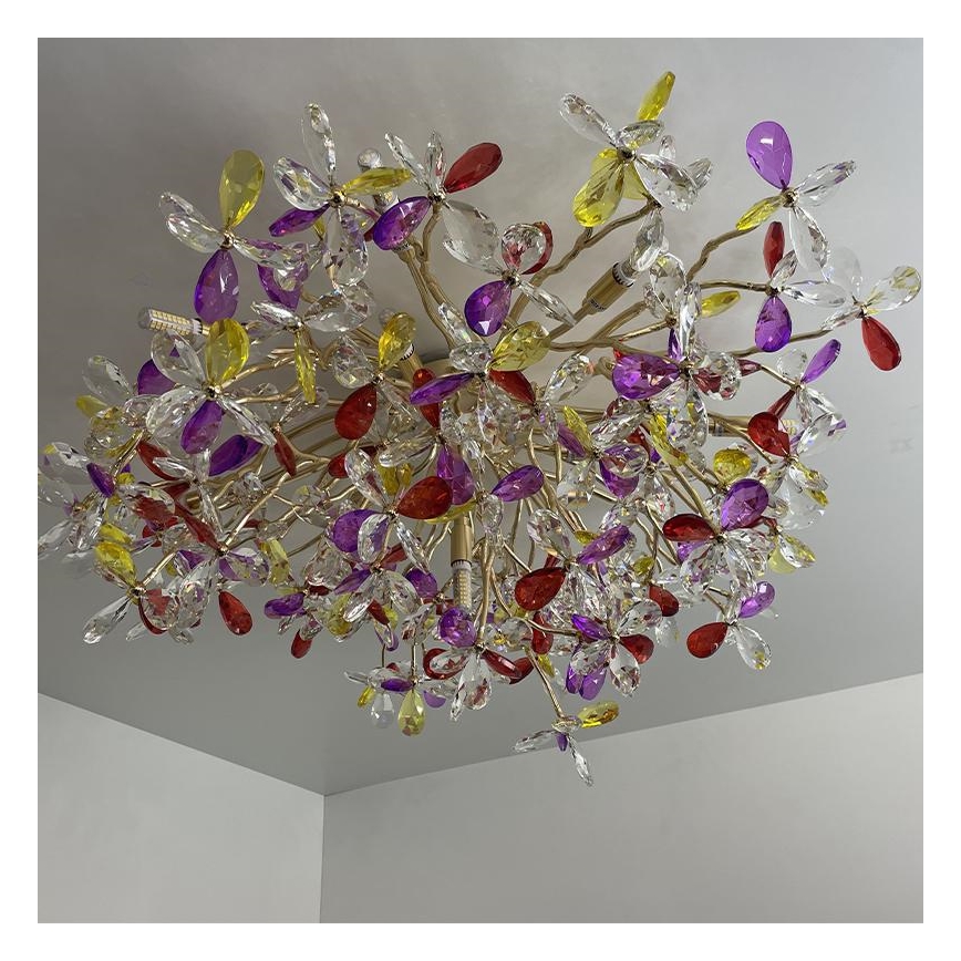 Lámpara de techo de cristal 12xG9/40W/230V multicolor