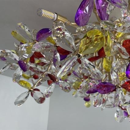 Lámpara de techo de cristal 12xG9/40W/230V multicolor