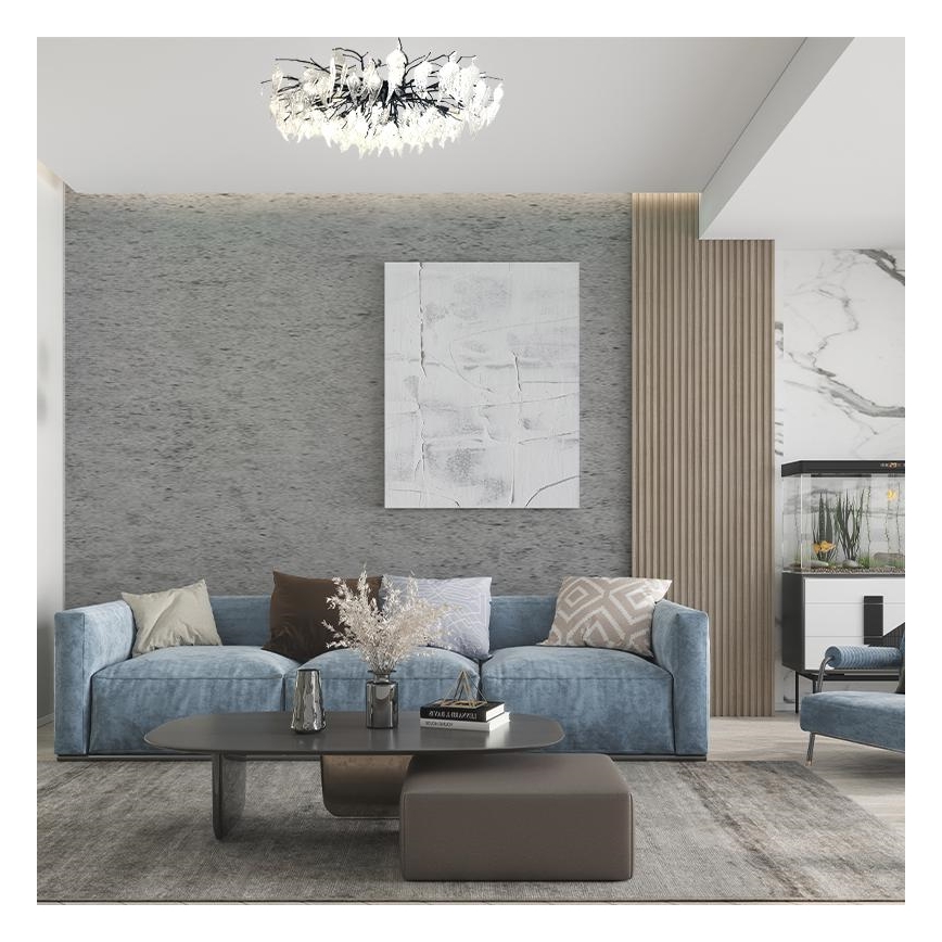 Lámpara de techo de cristal 12xG9/40W/230V negro