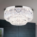 Lámpara de techo de cristal LED regulable PRISM LED/80W/230V diámetro 55 cm cromo brillante