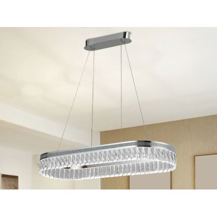Lámpara colgante de cristal LED regulable THALIA LED/50W/230V 3000-6000K + mando a distancia