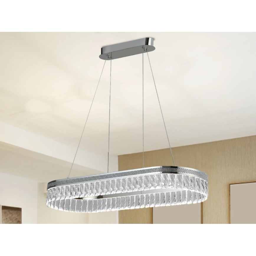 Lámpara colgante de cristal LED regulable THALIA LED/50W/230V 3000-6000K + mando a distancia