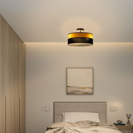 Lámpara de techo de montaje en superficie ALBA 3xE27/15W/230V Ø 40 cm negro/marrón