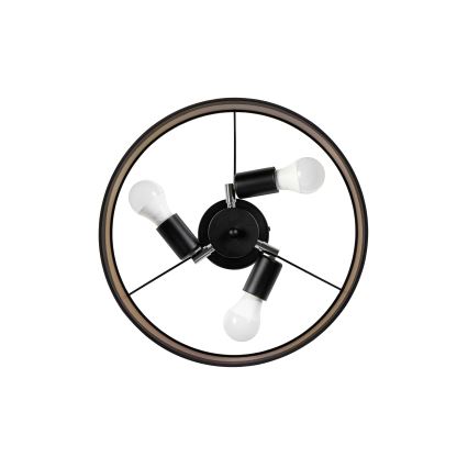 Lámpara de techo de montaje en superficie ALBA 3xE27/15W/230V Ø 40 cm negro/marrón
