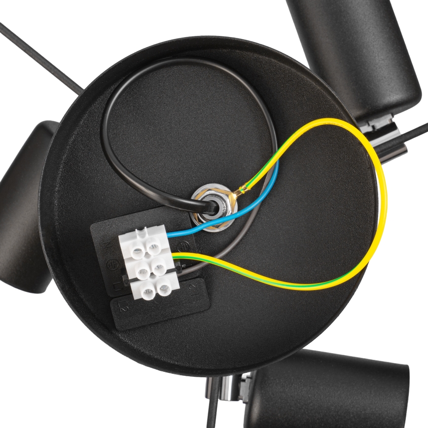 Lámpara de techo de montaje en superficie ALBA 3xE27/15W/230V Ø 40 cm negro/marrón