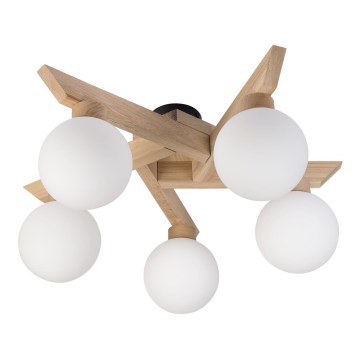 Lámpara de techo de montaje en superficie ANTONIO 5xG9/5W/230V roble/blanco