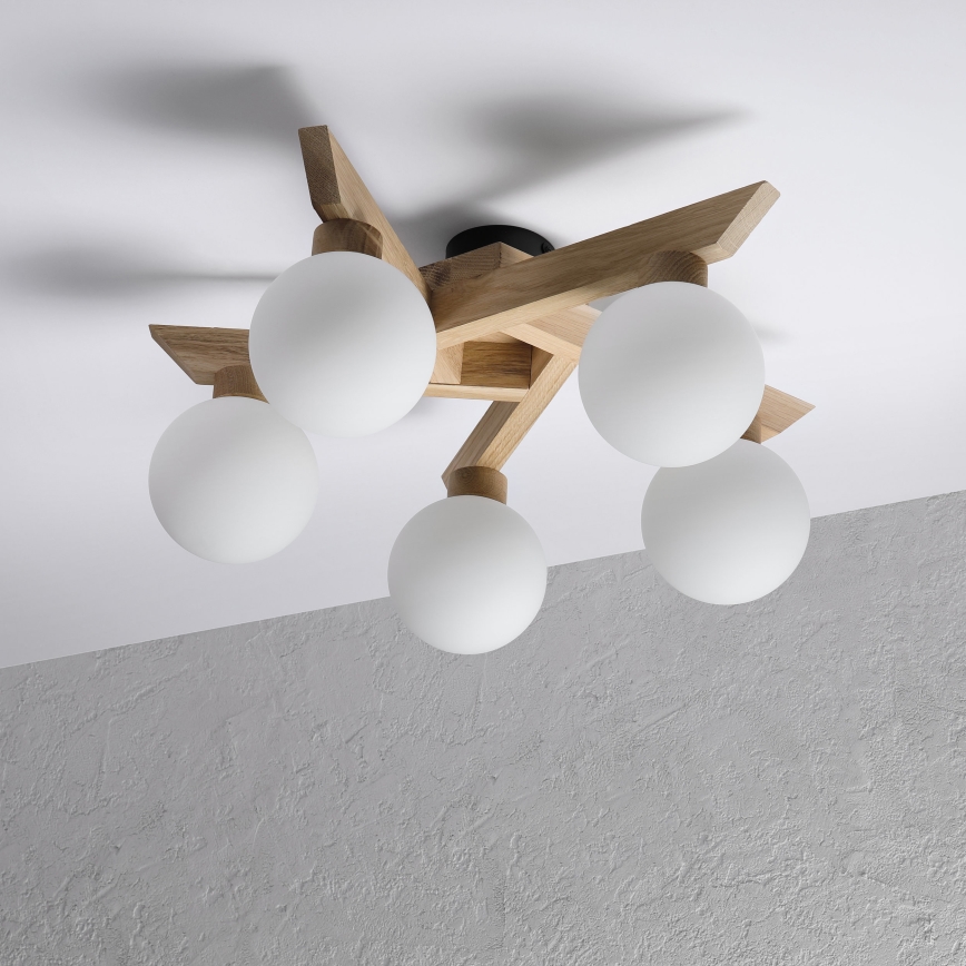 Lámpara de techo de montaje en superficie ANTONIO 5xG9/5W/230V roble/blanco