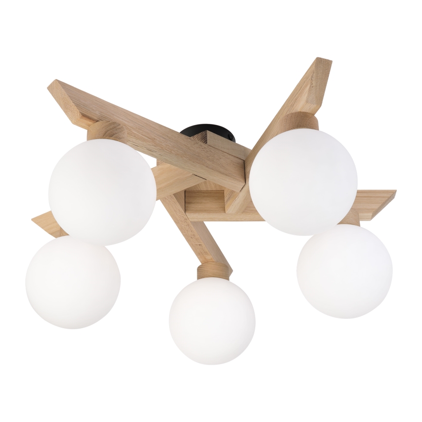 Lámpara de techo de montaje en superficie ANTONIO 5xG9/5W/230V roble/blanco