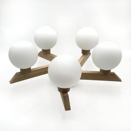 Lámpara de techo de montaje en superficie ANTONIO 5xG9/5W/230V roble/blanco