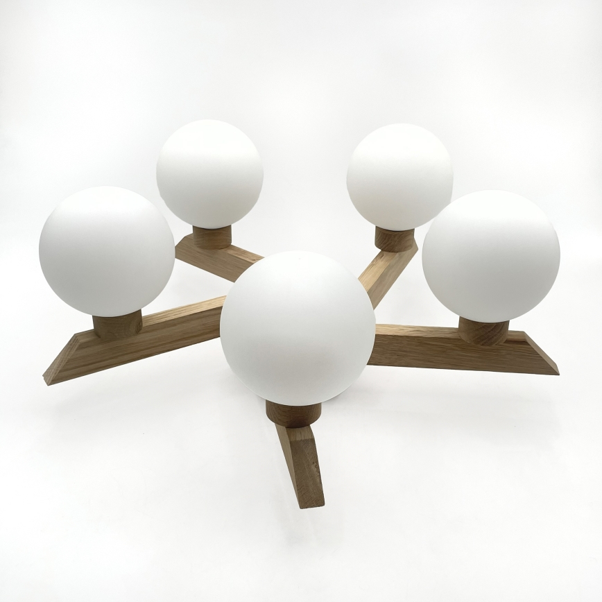 Lámpara de techo de montaje en superficie ANTONIO 5xG9/5W/230V roble/blanco