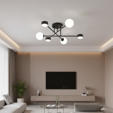 Lámpara de techo de montaje en superficie HOLON 3xG9/8W/230V + 3xGX53/12W negra