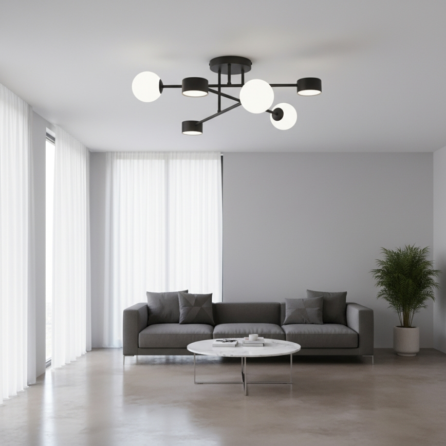 Lámpara de techo de montaje en superficie HOLON 3xG9/8W/230V + 3xGX53/12W negra