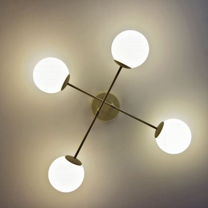 Lámpara de techo de montaje en superficie MOON 4xE27/15W/230V crema