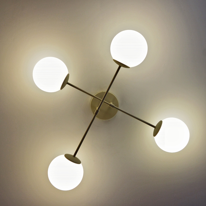 Lámpara de techo de montaje en superficie MOON 4xE27/15W/230V crema