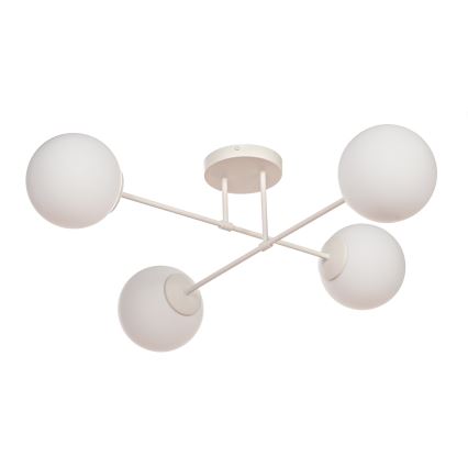 Lámpara de techo de montaje en superficie MOON 4xE27/15W/230V crema