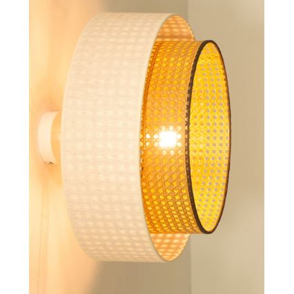 Lámpara de techo de montaje en superficie NATIA, 1xE27/60W/230V, blanco/marrón