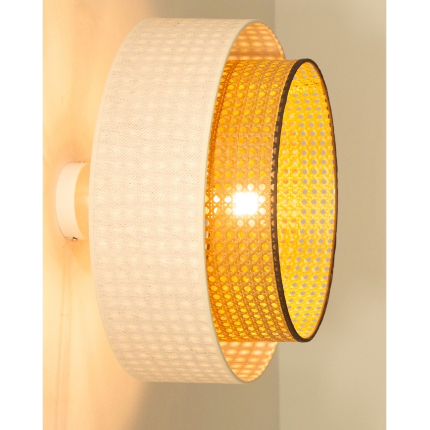 Lámpara de techo de montaje en superficie NATIA, 1xE27/60W/230V, blanco/marrón