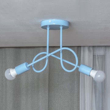 Lámpara de techo de montaje en superficie OXFORD 2xE27/15W/230V azul