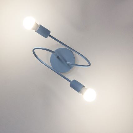 Lámpara de techo de montaje en superficie OXFORD 2xE27/15W/230V azul