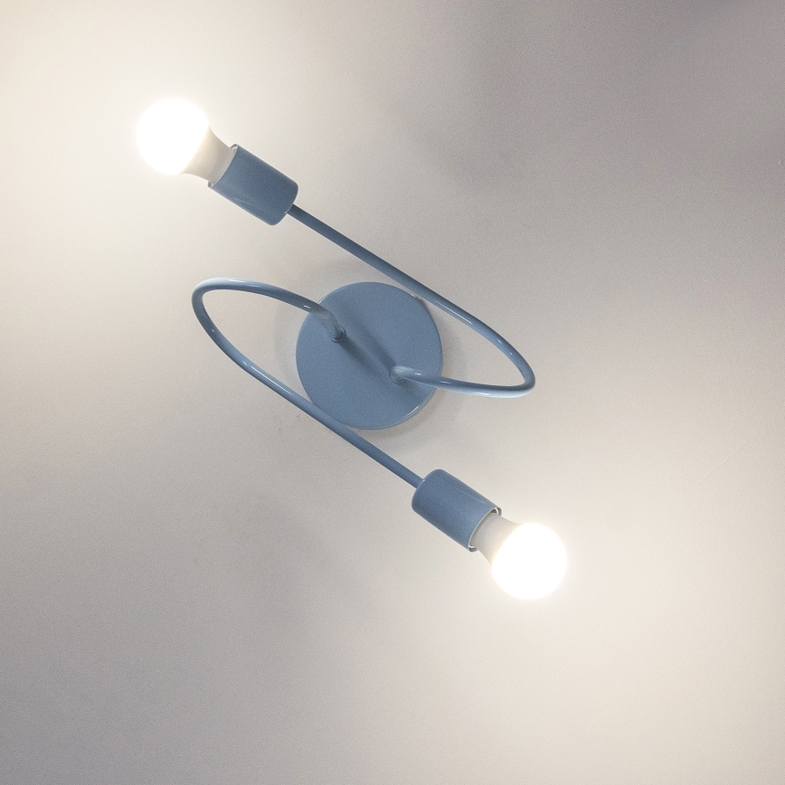 Lámpara de techo de montaje en superficie OXFORD 2xE27/15W/230V azul