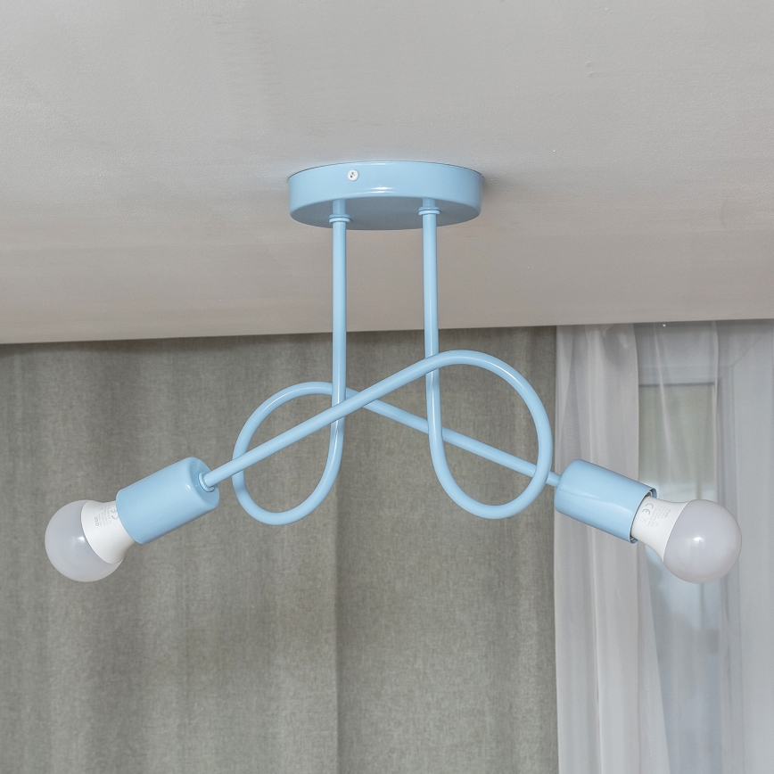 Lámpara de techo de montaje en superficie OXFORD 2xE27/15W/230V azul