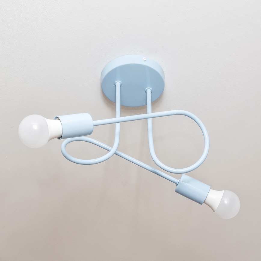 Lámpara de techo de montaje en superficie OXFORD 2xE27/15W/230V azul