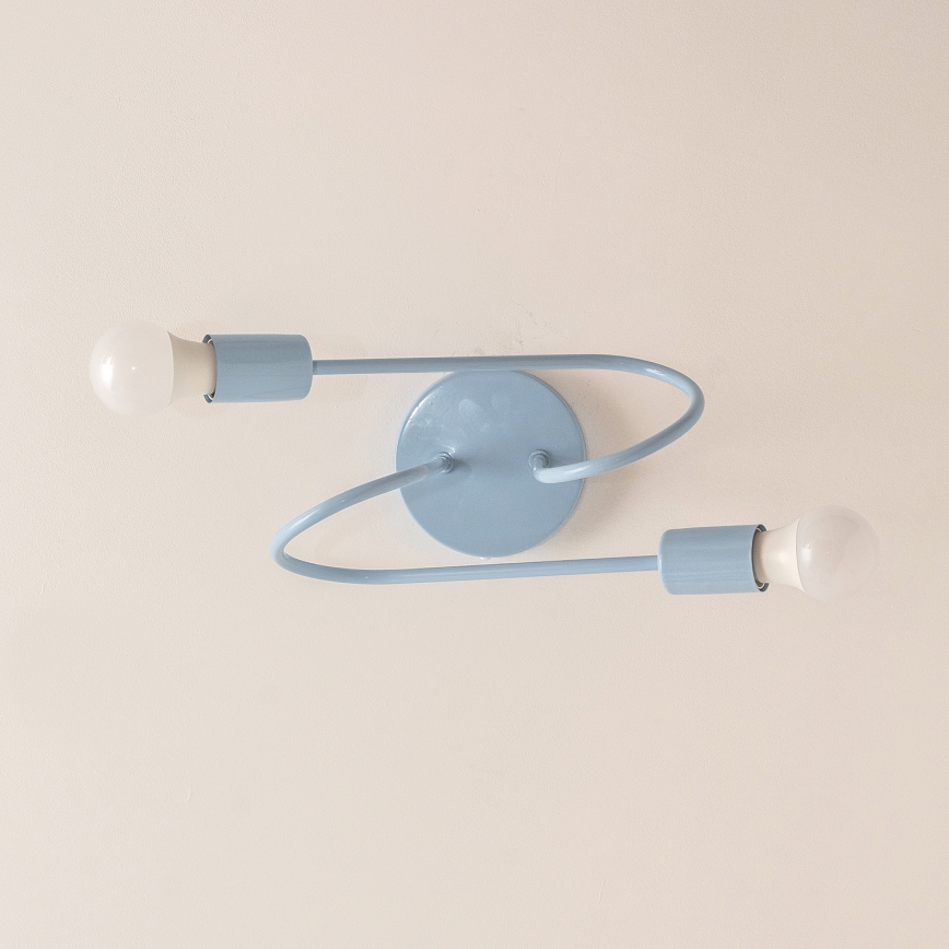 Lámpara de techo de montaje en superficie OXFORD 2xE27/15W/230V azul