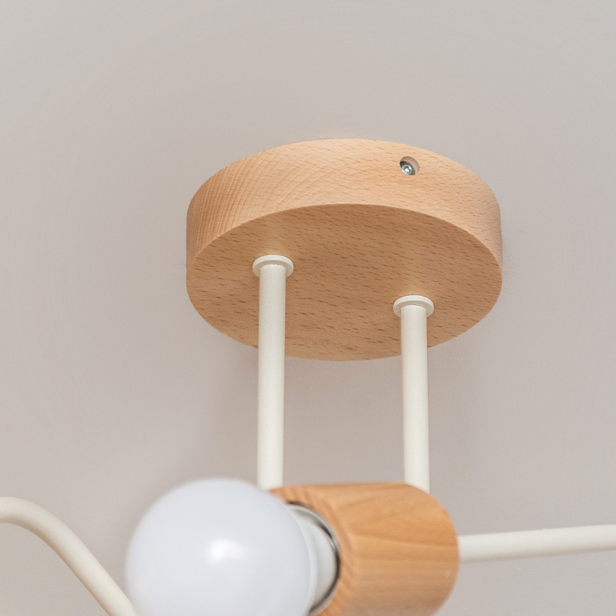 Lámpara de techo de montaje en superficie OXFORD 2xE27/15W/230V pino/crema