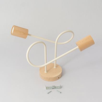 Lámpara de techo de montaje en superficie OXFORD 2xE27/15W/230V pino/crema