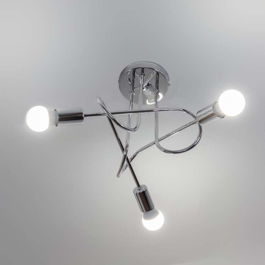 Lámpara de techo de montaje en superficie OXFORD 3xE27/15W/230V cromo brillante