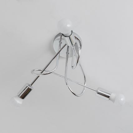 Lámpara de techo de montaje en superficie OXFORD 3xE27/15W/230V cromo brillante