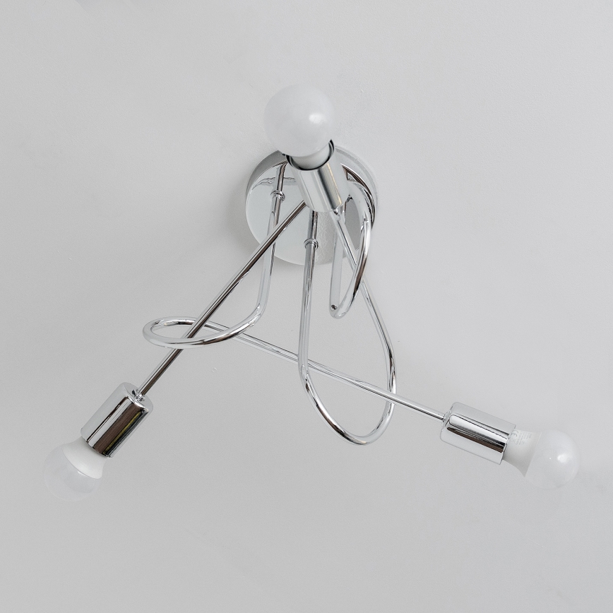 Lámpara de techo de montaje en superficie OXFORD 3xE27/15W/230V cromo brillante