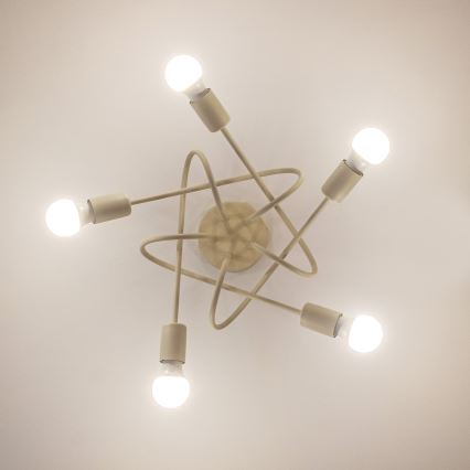 Lámpara de techo de montaje en superficie OXFORD 5xE27/15W/230V color crema