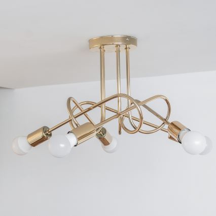 Lámpara de techo de montaje en superficie OXFORD 5xE27/15W/230V color dorado