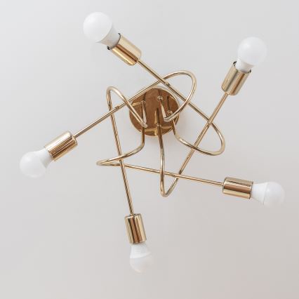 Lámpara de techo de montaje en superficie OXFORD 5xE27/15W/230V color dorado