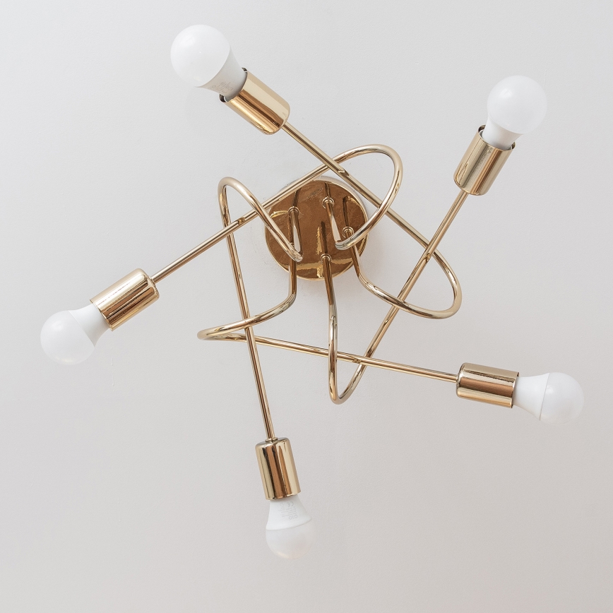 Lámpara de techo de montaje en superficie OXFORD 5xE27/15W/230V color dorado