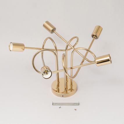 Lámpara de techo de montaje en superficie OXFORD 5xE27/15W/230V color dorado